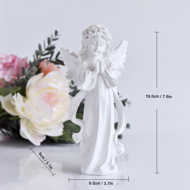 European Classic Praying Angel Resin Crafts Ornament Little Girl Statue Home Desktop Decoration