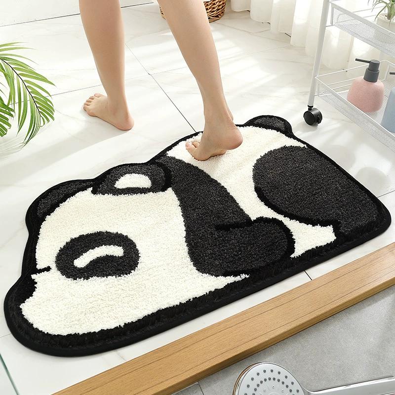 Cartoon Semi-Circular Bath Mats | Thickened Plush Non-Slip Bathroom Rug | Quick-Dry Super Absorbent Foot Mat for Bathroom Decor