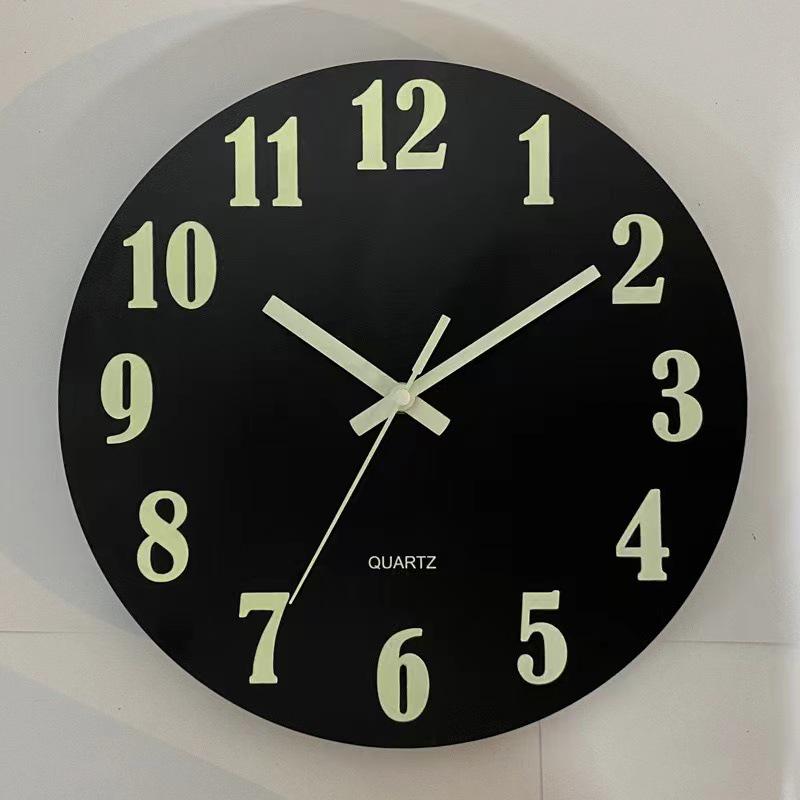 Wall-Mounted Luminous Wooden Silent Clock: Creative and Decorative for Living Room