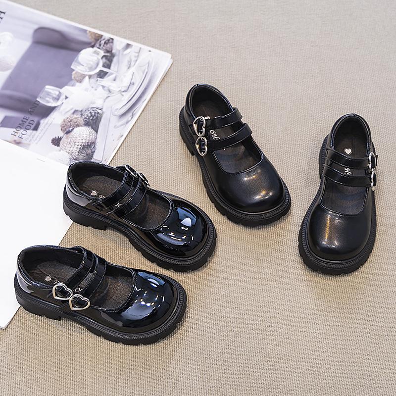 Girls' Leather Shoes 2025 Spring and Autumn New British Style Older Children's Princess Shoes Children's Black Performance Shoes Fashion Shoes