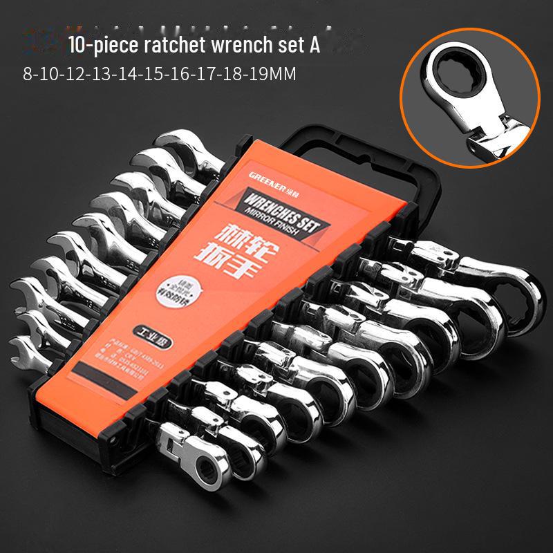 Green Forest Dual-Purpose Ratchet Wrench with Mirror Finish