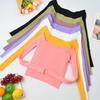 Autumn New Slim Fit Slimming One Shoulder T-shirt for Women Short Knit Sweater, Long Sleeved Top Sweaters