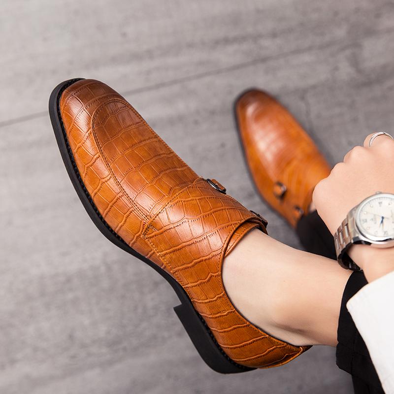 Mens Dress Monks Casual Leather Formal Fashion Wedding Designer Luxury Loafers Oxfords Business Shoes for Men with Free Shipping