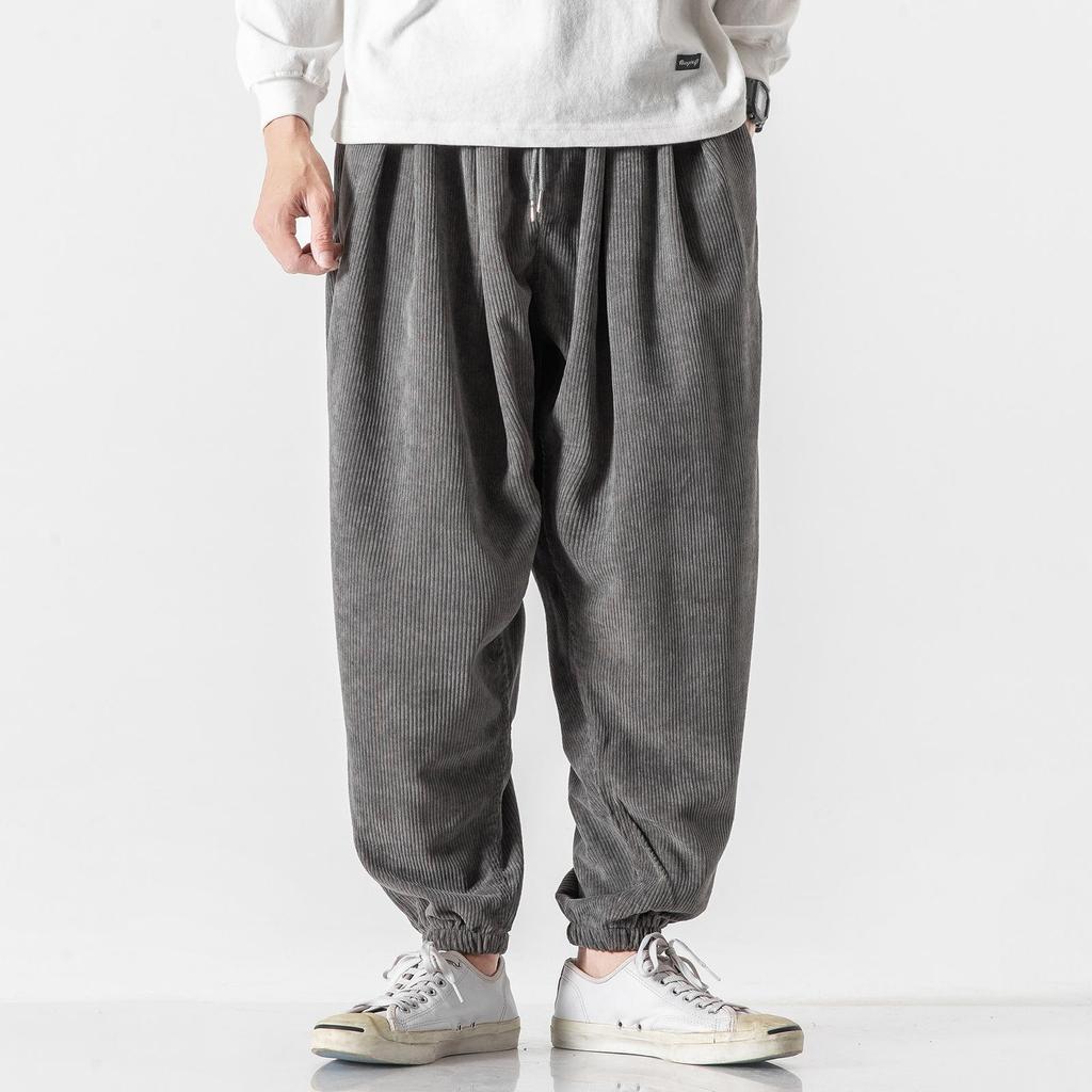 Corduroy Men's Harem Pants Fashion Men Jogging Sweatpants Big Size Cotton Woman Casual Trousers Streetwear Dropshipping