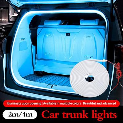 2/4M Silicone LED Car Trunk Light Flowing Inductive Ambient Tail Box Strip Decoration Auto Accessories