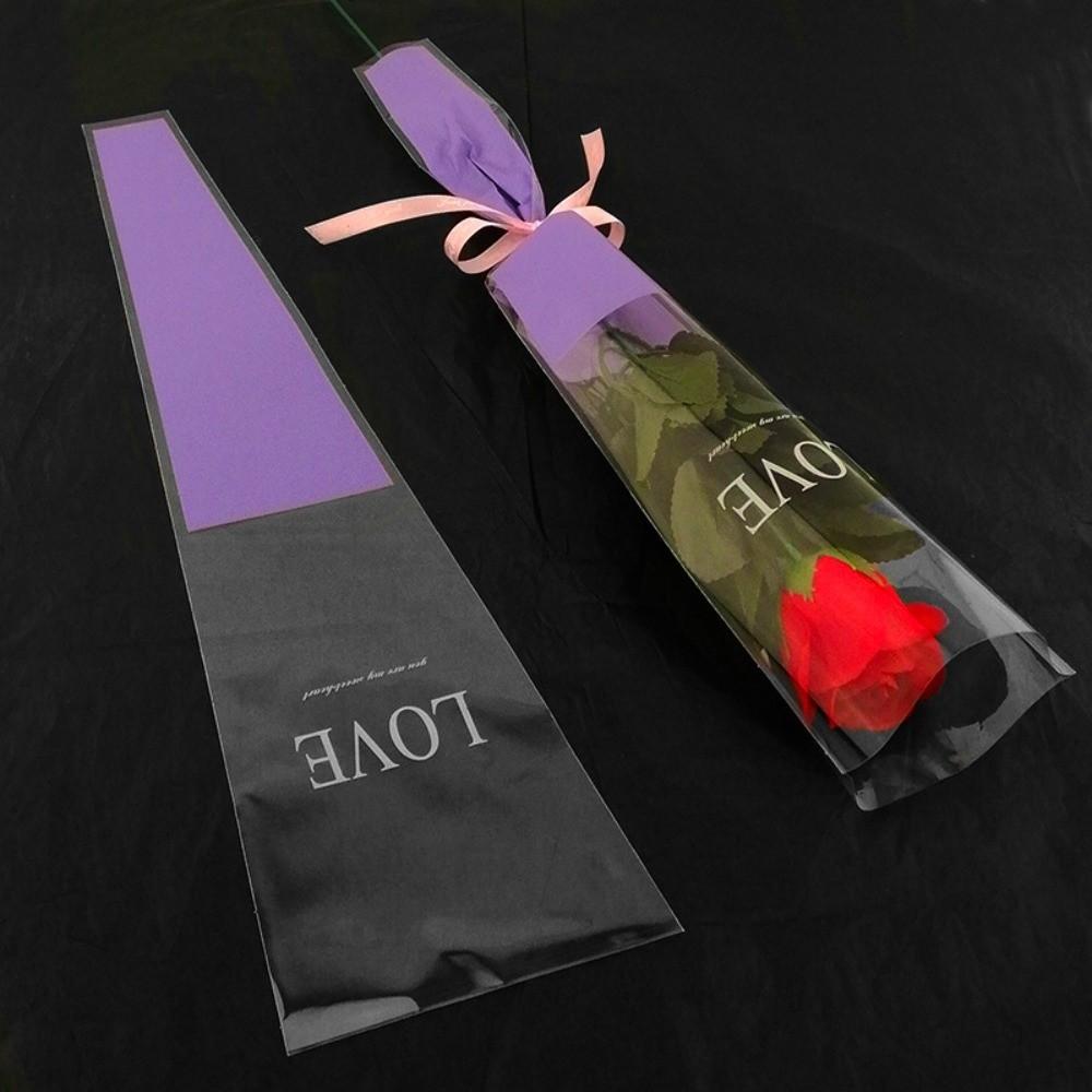 50Pcs Single Flower Flower Wrapping Bag Love Single Rose Sleeves New Bouquet Wrapper  Party Supplies