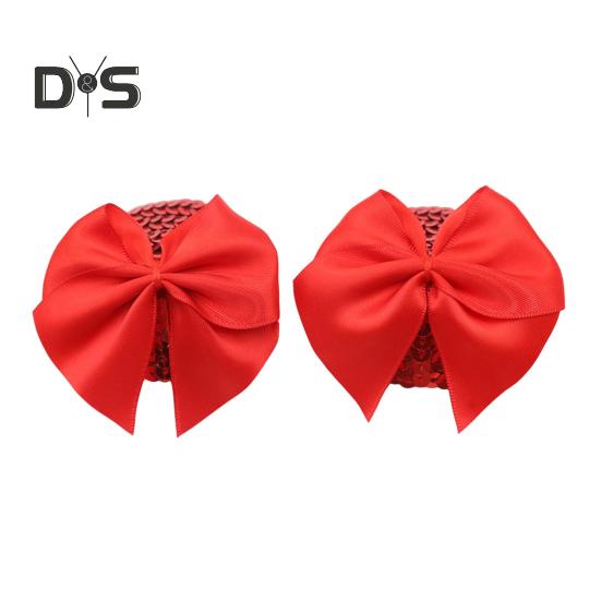 1 pereche de plasturi pentru piept, cu fundă anti-expunere și decorațiuni cu paiete, huse pentru mameloane, autocolante ușoare reutilizabile pentru mamelon, produse sexuale pentru cuplu pentru petreceri și întâlniri