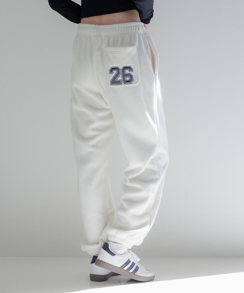 KITTY POTTERY Reversible Boa Fur Jogger Pants Ivory