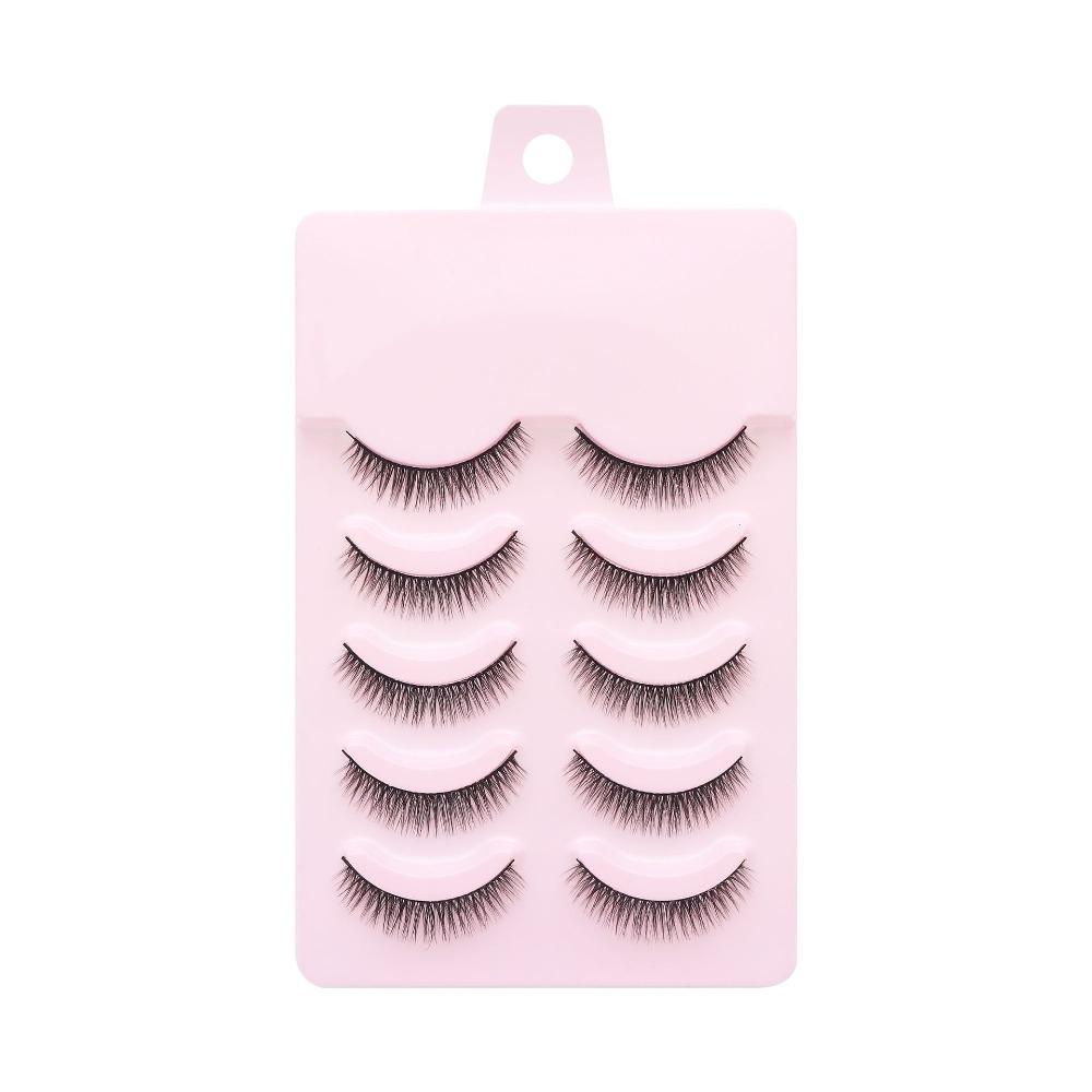 Anime Cosplay Faux Mink Lashes 5 Pairs 3D False Eyelashes Fashion Nude Makeup Party Supplies