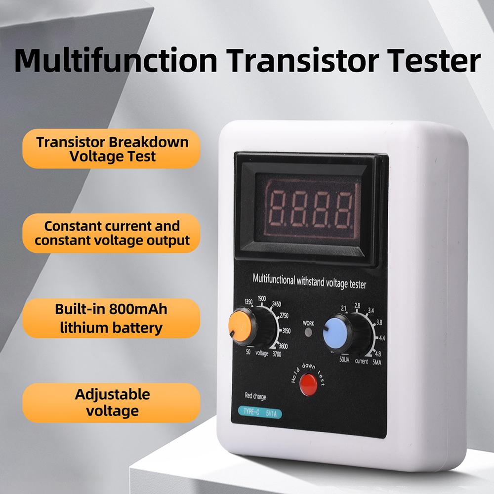 1-1711V Adjustable Transistor Tester IGBT MOS Tube Diode Withstand Voltage Tester Type-C Charging Portable Voltage Testing Tool