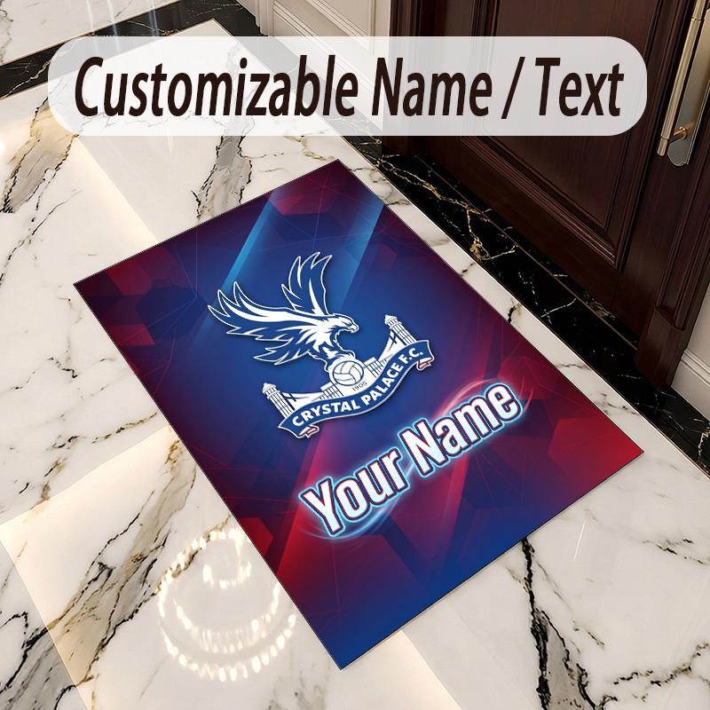 Crystal Velvet Rug Crystal Palace Print Custom Name Text Floor Mat Home Decor