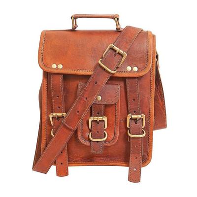 Men' S Real Vintage Genuine Messenger Shoulder Bag Brown Leather