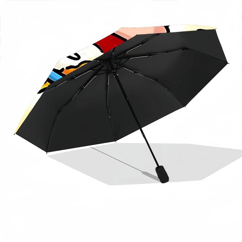 1pc Crayon Shin-chan Automatic Open/Close Umbrella - Compact Travel Umbrella with 8-Rib Durable Frame, Lightweight & Portable for Commuting, Fashionab