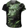 Animal Men'S T-Shirt 3d Tiger Print Fierce Beast Men Clothing Summer Casual Short Sleeved Street Cool Tops Tee Oversized T Shirt