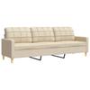 Vidaxl 3-Cz. Sofa Set with Footrest, Cream, Fabric Upholstered