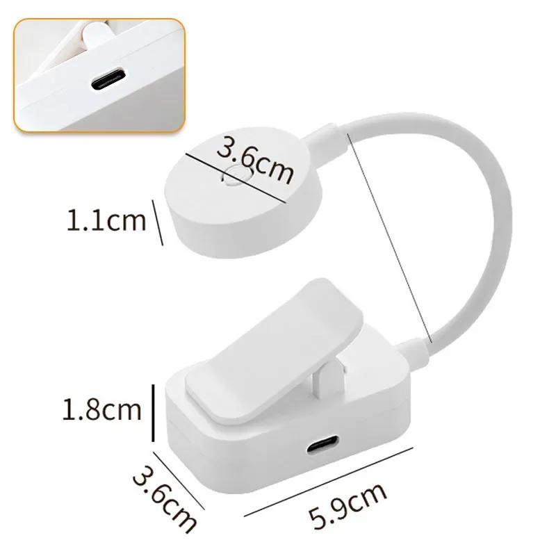 Mini LED Book Light Portable Clip Table Lamp 3 Mode Eye Protection Battery Powered Dimmable Bedside Reading Lamp USB Night Light
