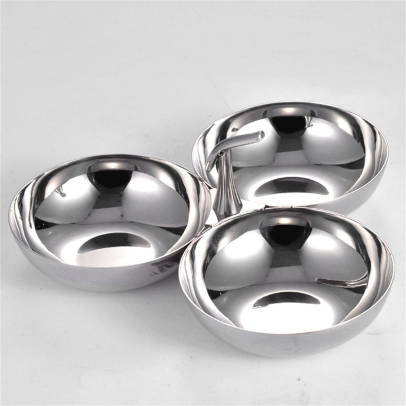 Snacks Tray with Dividers Practical and Easy to Maintain Fruit Plate Stainless Steel Dessert Container for Office
