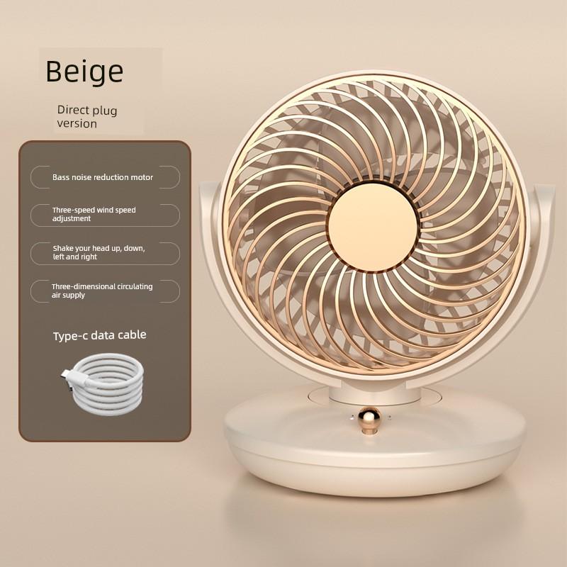 2026 New Model Oscillating Mini Fan, Rechargeable, Long-Lasting Battery, Portable Small Fan, Desktop USB Fan
