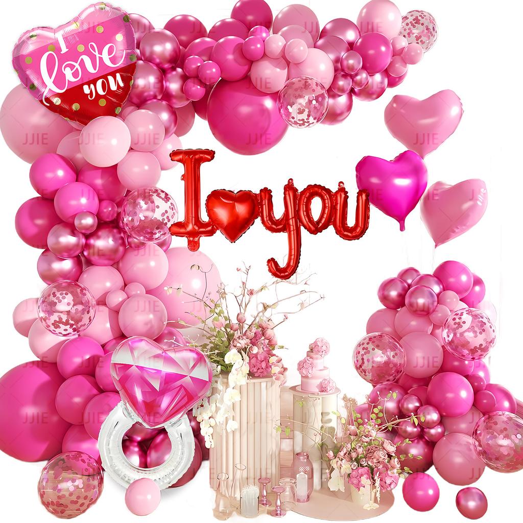 Valentine'S Day Balloon Set Proposal Confession Background Wall Balloon Arch Birthday Party Balloon Decoration Arrangement