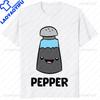 Salt Costume Matching Pepper and Salt Couple T-Shirt Casual Streetwear Fashion Hip Hop  Tshirt Kawaii Cartoon Y2k  Tees