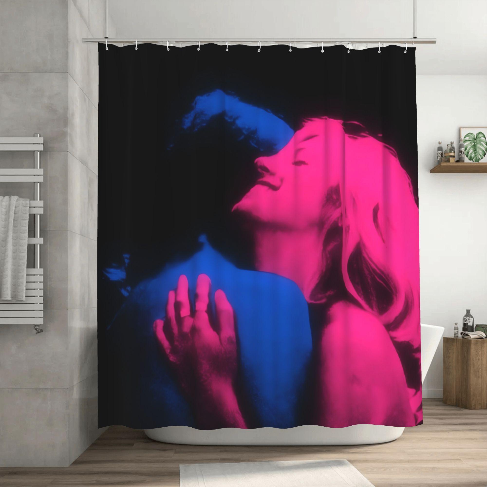 

Who really cares Inspiring fashion shower curtain with grommets-durable polyester, vibrant pink and blue design shower curtain 90x180cm