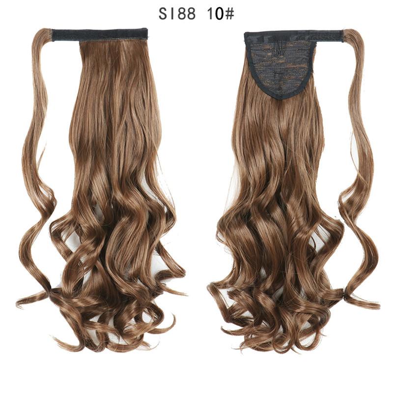 LISI HAIR Long Ponytail Synthetic Wig Pack In Clip Hair Extension Ombre Black Gold Brown Ponytail