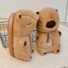 New Plush Capybara Slippers Women‘S Fluffy Anti-Slip Floor Shoes Cute Cartoon Animal Winter Warm Home Indoor Closed Back Sliper