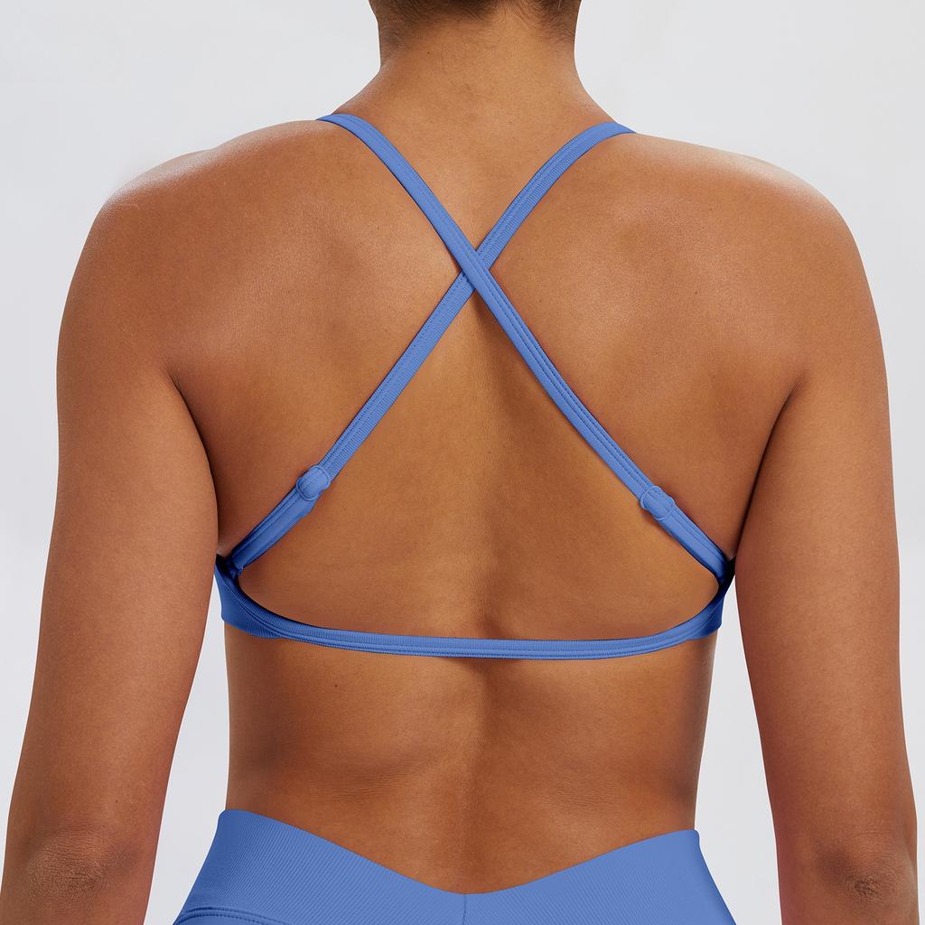 Women Seamless High Stretch Yoga Sports Bra, Lycra Spandex Convertible Removable Straps Fitness Tank Top