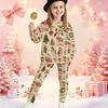 Girls' Xmas Tree Casual Comfortable Soft Loose Pullover Sweatshirt and Leggings 2-Piece Set, New Autumn/Winter, Playful, Sweet and Cool Style