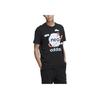 Adidas Neo Letter Print Breathable Casual Sports Round Neck Short Sleeve T-Shirt Unisex Tops Black HS8854