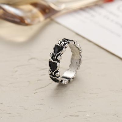 Simple and Old Love Ring, Trendy Personality Hip-hop Index Finger Ring Design Temperament Hong Kong Style Ring