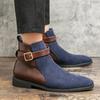 Size 38-48 Retro Classic Chelsea Boots for Men Casual Business Pointed Leather Shoes Luxury Designer Shoes Men Leather Original