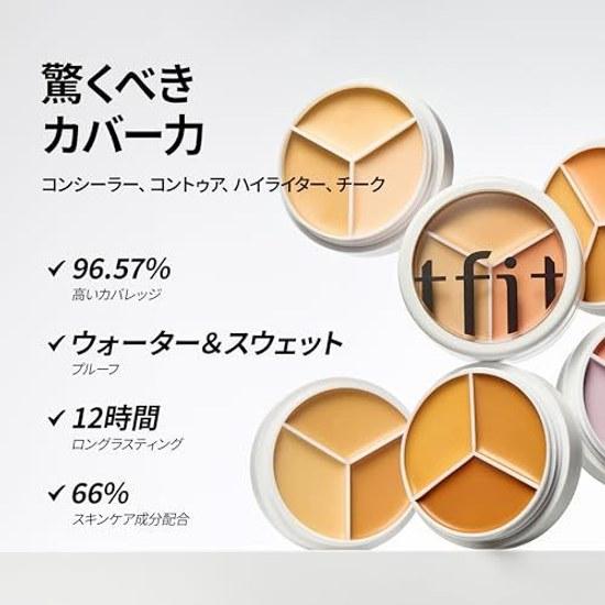 TFIT Cover Up Pro Concealer 15g Drei Farben Poren Dunkle Ringe Kompakt All-in-One 03 Cool