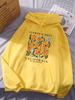 Gelber Blumenmarkt Kalifornien Druck Hoodies Damen Winter Fleece Warm Kapuzenmode Fashion Taschen Tops Bequeme Lockere Kleidung