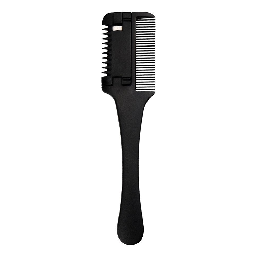 Hair Cutting Comb Black Handle Hair Brushes with Razor Blades Barber Scissors Hair Salon Thinning Hairdressing DIY Styling Tools