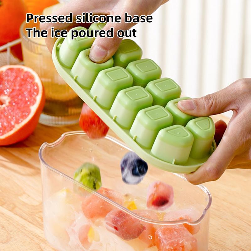 12 Grids Ice Cube Trays Silicone Ice Cube Mold with Removable Lid DIY Homemade Popsicle Mold Ideal for Cocktail Freezer Kitchen Gadget High Quality