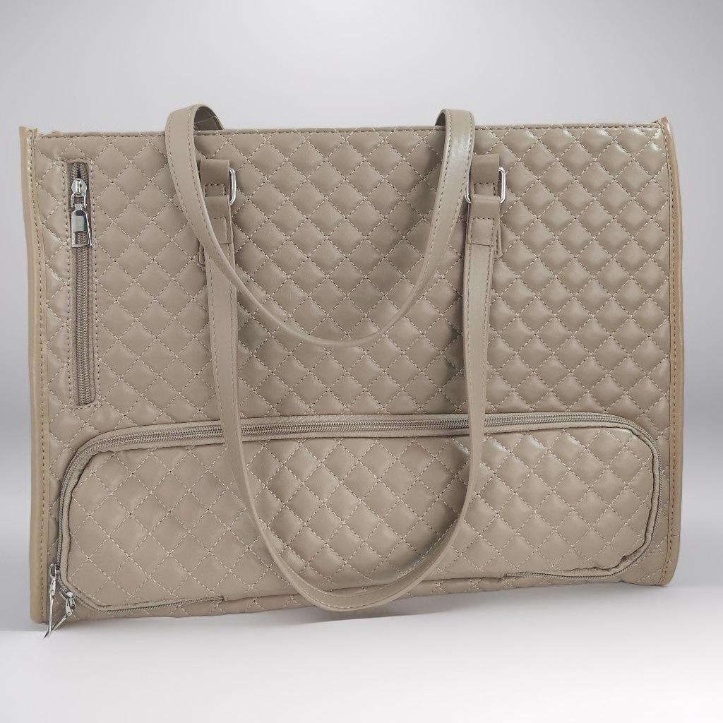2-in-1 dames grote capaciteit geïsoleerde crossbody lunchtas met kleine laptoptas en diamantpatroon