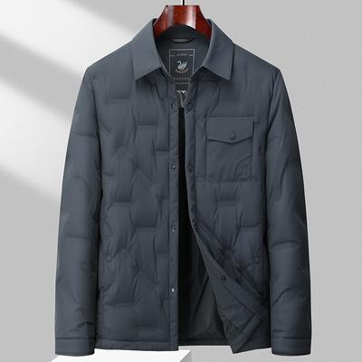 Goose Down Jacket Shirt Collar Workwear Style Down Jacket Men's Business Casual Coldproof Goose Down Jacket