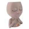 Face Planter Pot Multipurpose Resin Cute Girl Heads Succulent Flowerpot with Drainage Hole for
