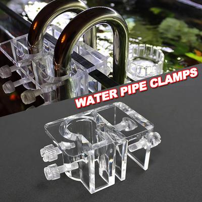 Serre-tubes à eau en acrylique Support d'entrée/sortie pour tuyau en verre d'aquarium Clips de fixation Accessoires pour plantes Clip Pièces de Lys