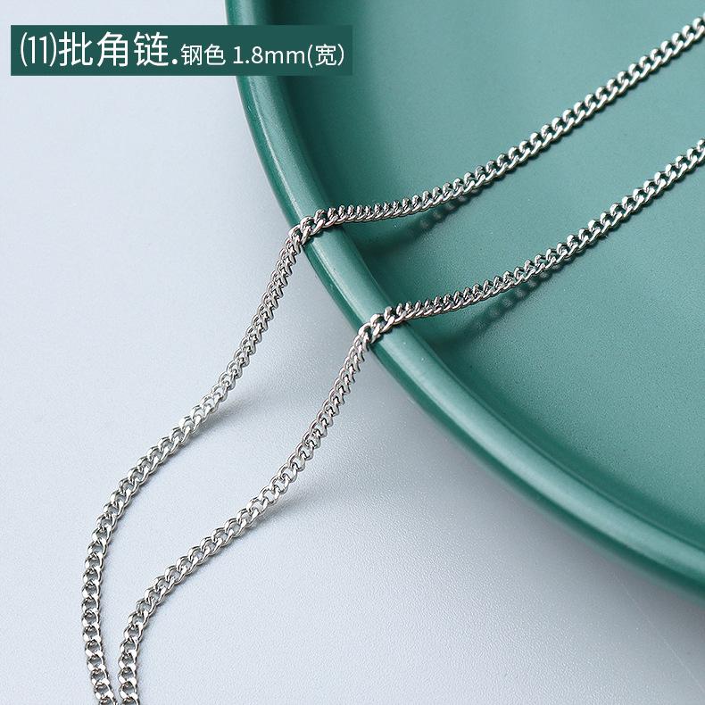 Cross Chain Snake Bone Chain Twist Chain Box Chain Variety Necklace Women'S Titanium Steel Plated 18K Gold Plain Chain Clavicle Chain Jewelry