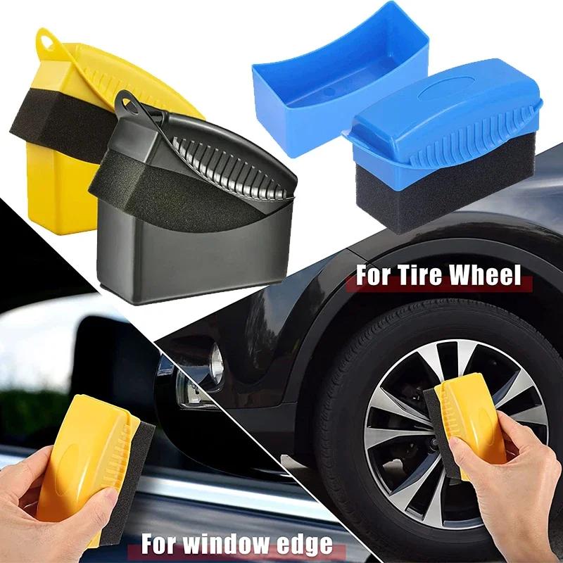 Autowielpolijsten Waxen Sponsborstel Met Hoes ABS Wassen Reinigen Bandencontour Dressing Applicator Pads Detail Accessoires