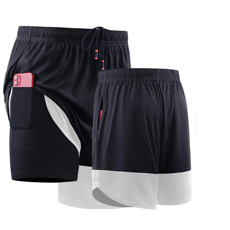 Men's Fitness Shorts Cycling Gym Clothing Running Tights Jogger Jogging  Short Bottoms with Liner 2-in-1