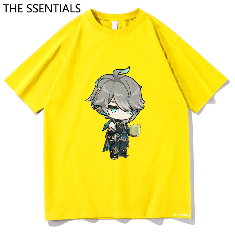 Genshin Impact Alhaitham T Shirt Unisex Harajuku graficzna estetyczna Kawaii Tshirt unisex Anime Cartoon Oversize koszulki bawełniane Korea