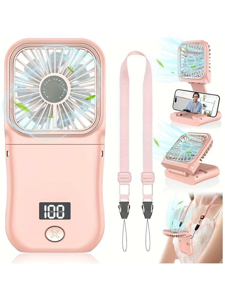 Portable Charging Handheld Fan, Neck Hanging Fan, with Phone Holder, Suitable for Office, Outdoor Camping and Picnicking.