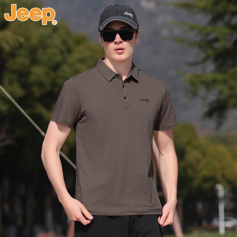 JEEP Men's Cotton-Feel Business Polo Shirt