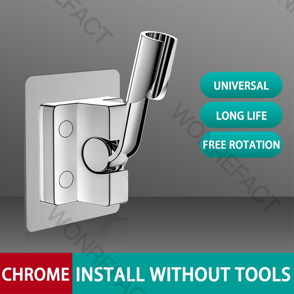 

No Drill Adjustable Shower Head Holder Nozzle Handheld Holder Punch-Free 180 Degree Rotation Shower Bracket Universal accessorie