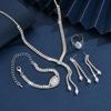 5PC Women's Fashion Tassel Necklace, Earrings, Bracelets, Rings, Zircon Set Suitable for Wedding, Party, Festival Gifts