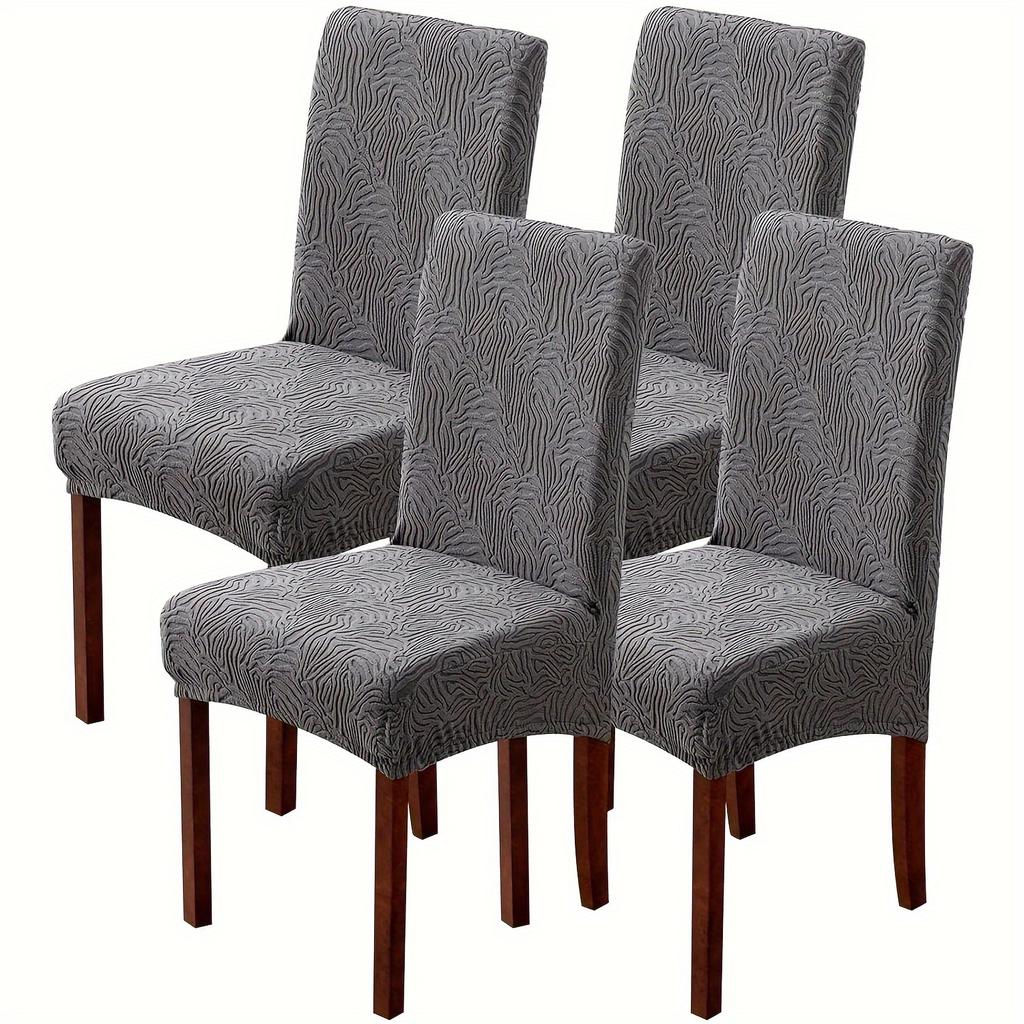 Waterproof Chair Covers for Dining Room, Stretch Jacquard Dining Chair Slipcovers Removable Washable Chair Protector for Kitchen, Hotel, Restaurant