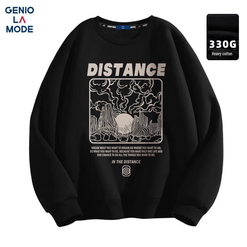 

GENIOLAMODE Men s Casual Letter Print Crewneck Sweatshirt 2XL